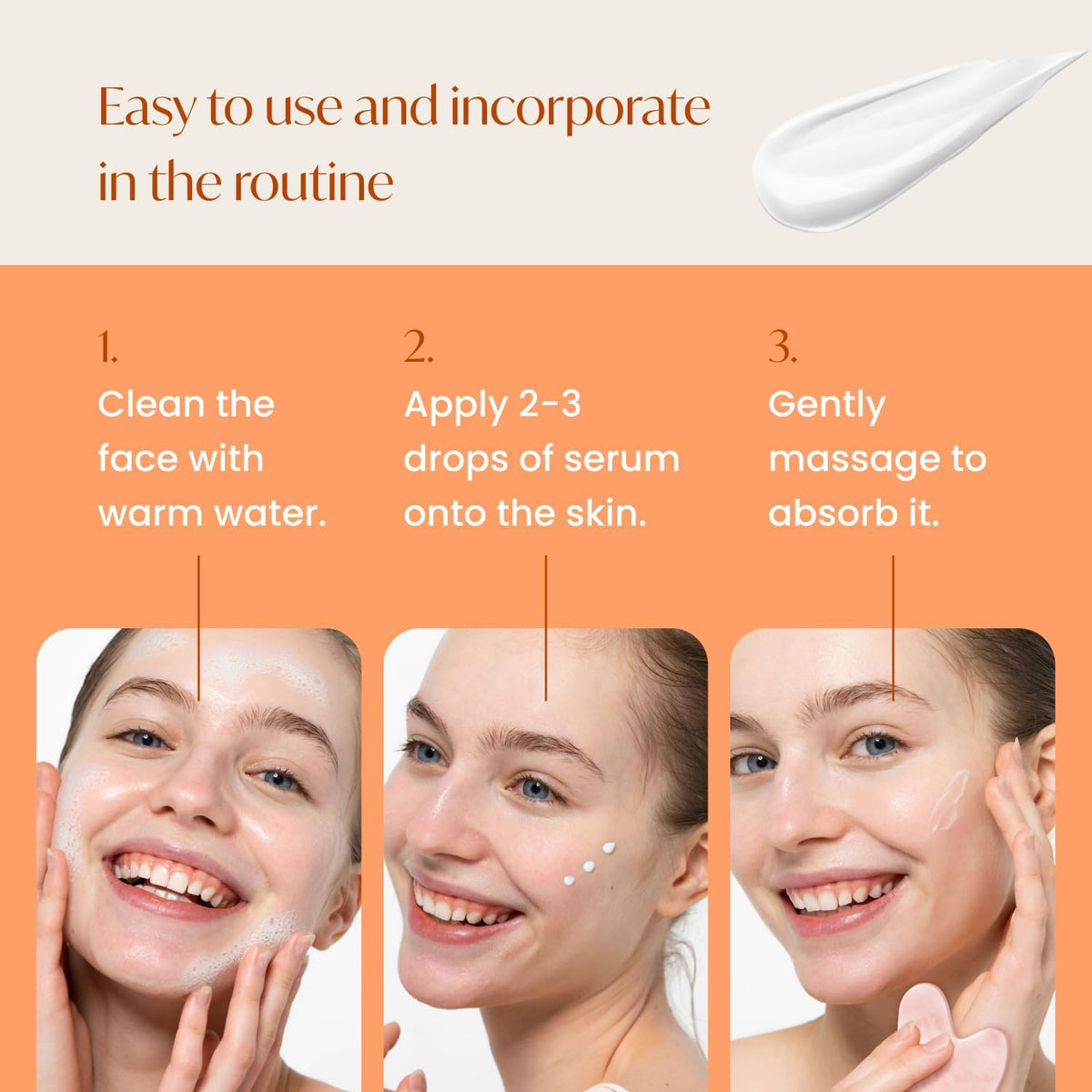 PLANTIFIQUE Korean Vitamin C Face Massage Serum – Hydrating Anti-Aging Collagen & Peptides Formula