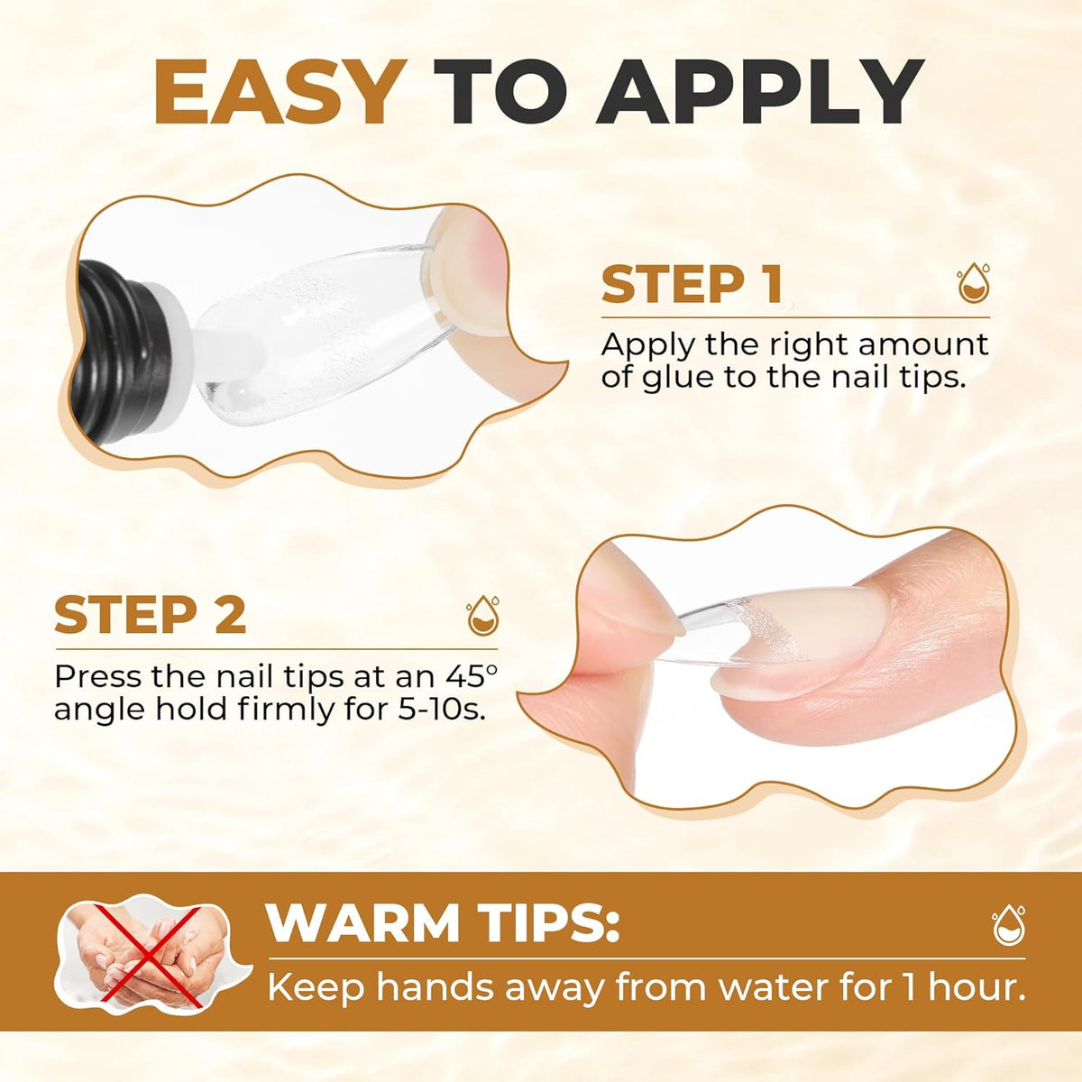UNA GELLA Quick Drying Super Nail Glue for Press On Nails, Acrylic Nails & Nail Tips No Lamp Need