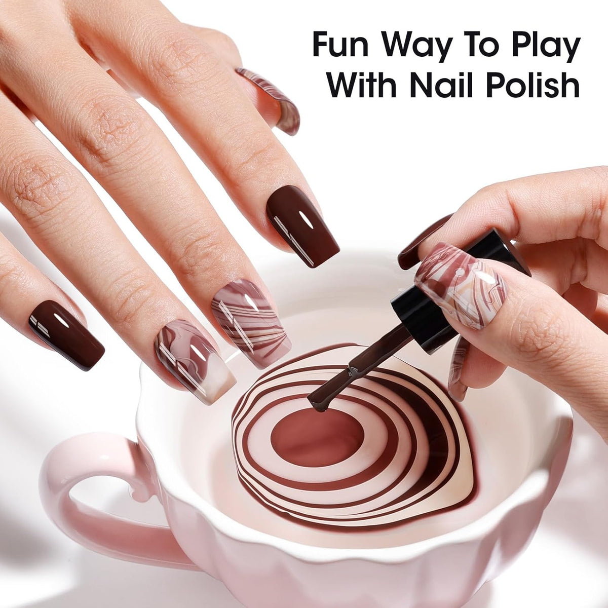 GELLEN Chocolate Brown Nail Polish Set, Fall Winter Brown Regular Nail Polish Quick Air Dry 6