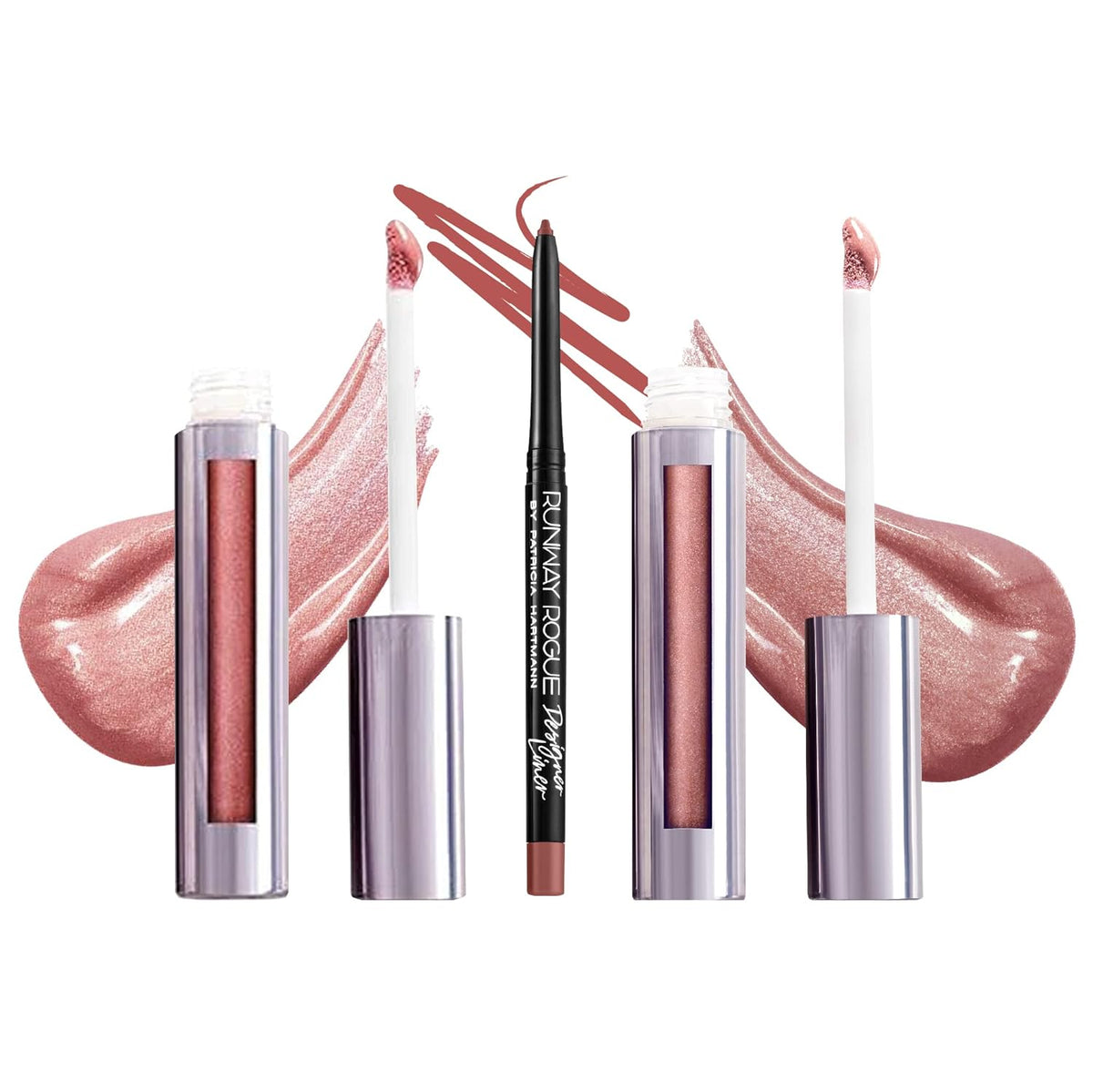 Runway Rogue LuxGloss Kit with 2 Moisturizing Shimmer Lip Gloss Tubes (‘Strike a Pose’ and ‘Fashion
