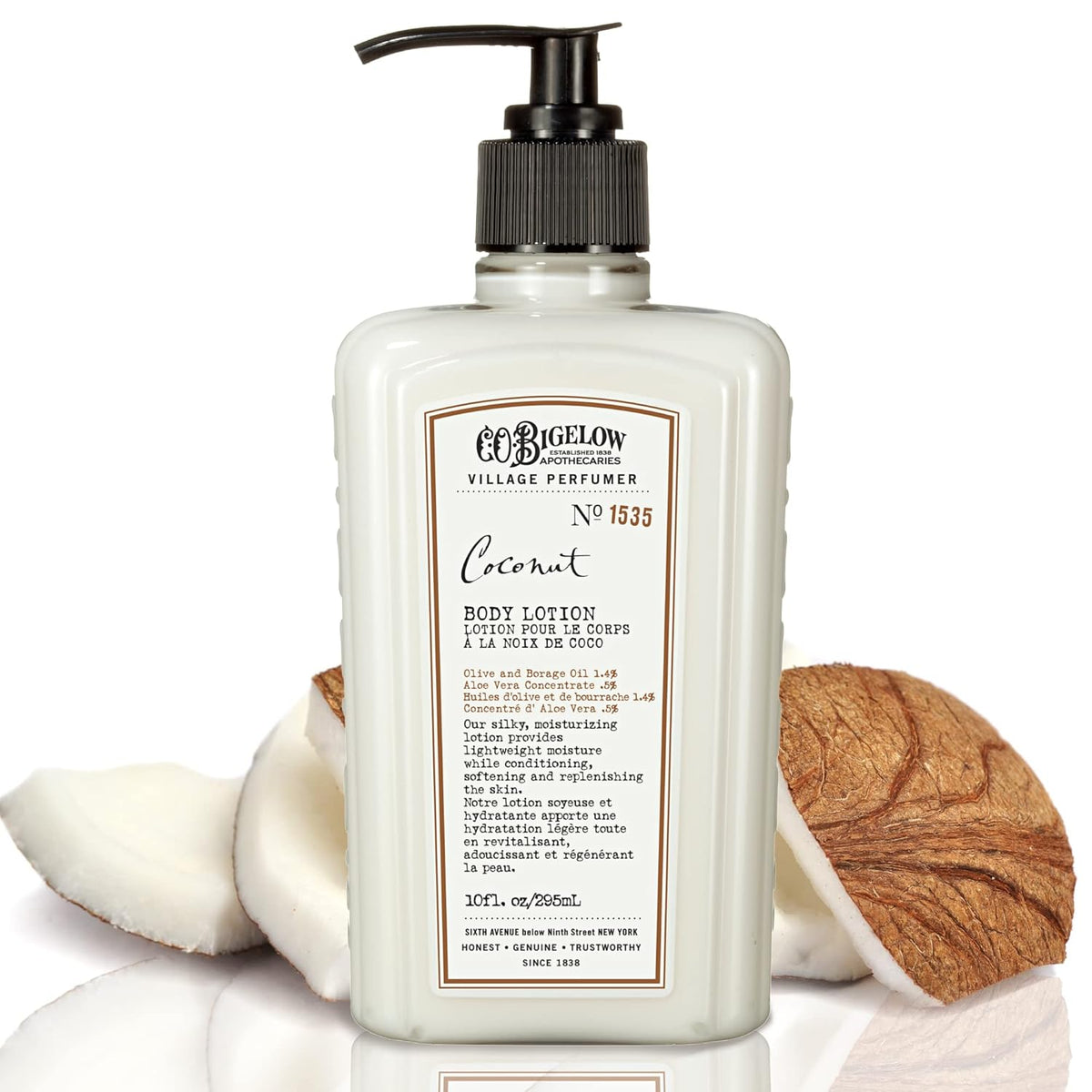 C.O. Bigelow Coconut Body Lotion, Village Perfumer Moisturizing Body Lotion with Aloe Vera, Borage