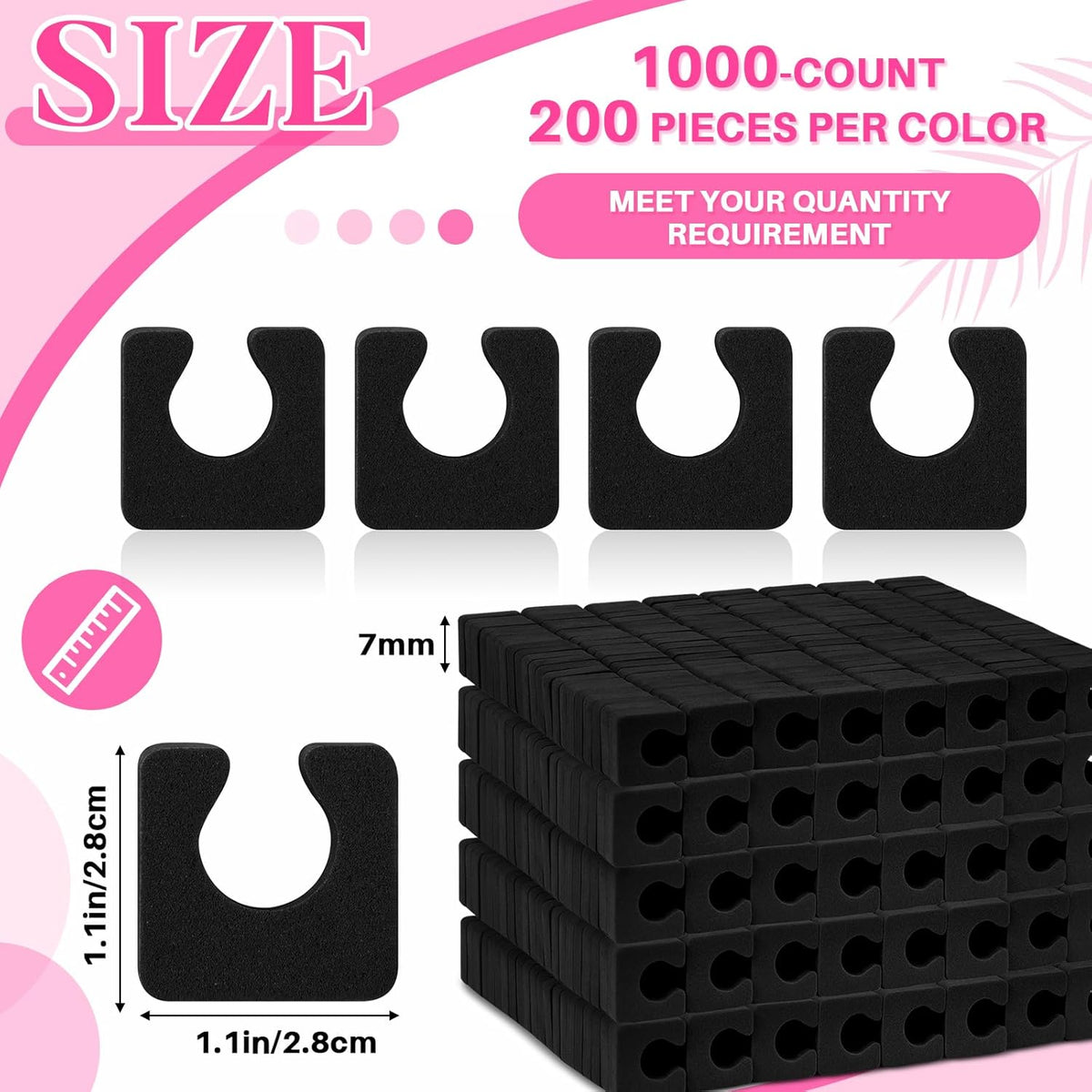 Mumufy 1000 Pcs Individual Pedicure Toe Separators Soft Foam Toe Spacers Comfortable Finger Toe