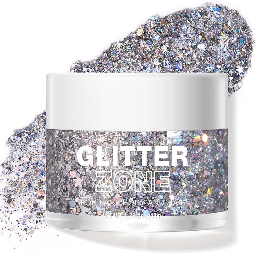 LANGMANNI Holographic Body Glitter Gel for Body, Face, Hair and Lip.Color Changing Glitter Gel