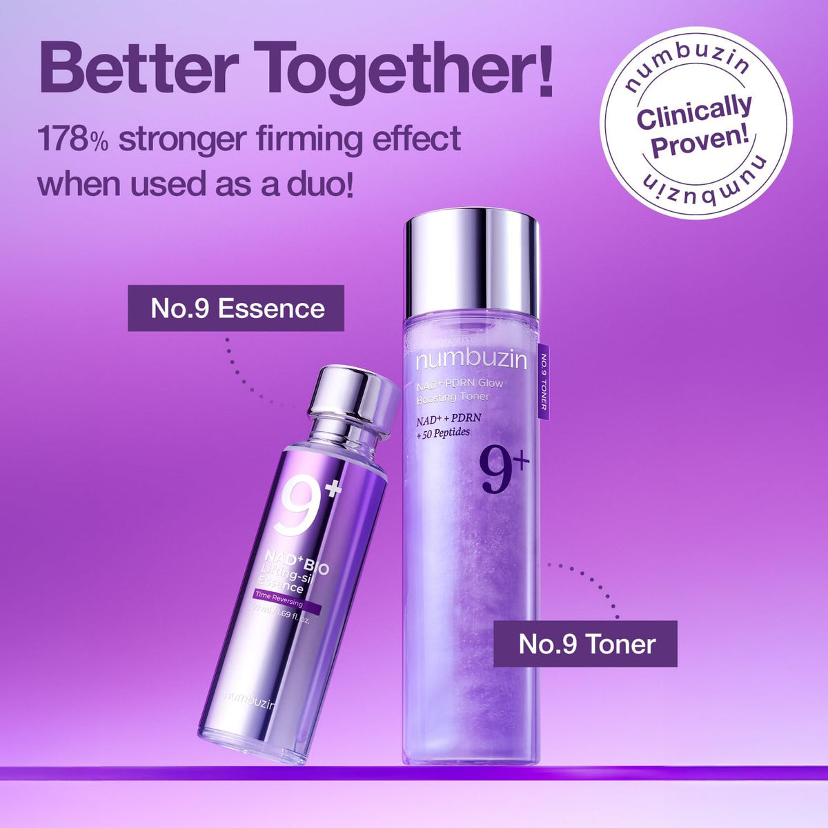 numbuzin No.9 Toner | NAD+ PDRN Glow Boosting Toner | Glowing, Firming, Hydrating, Elasticity