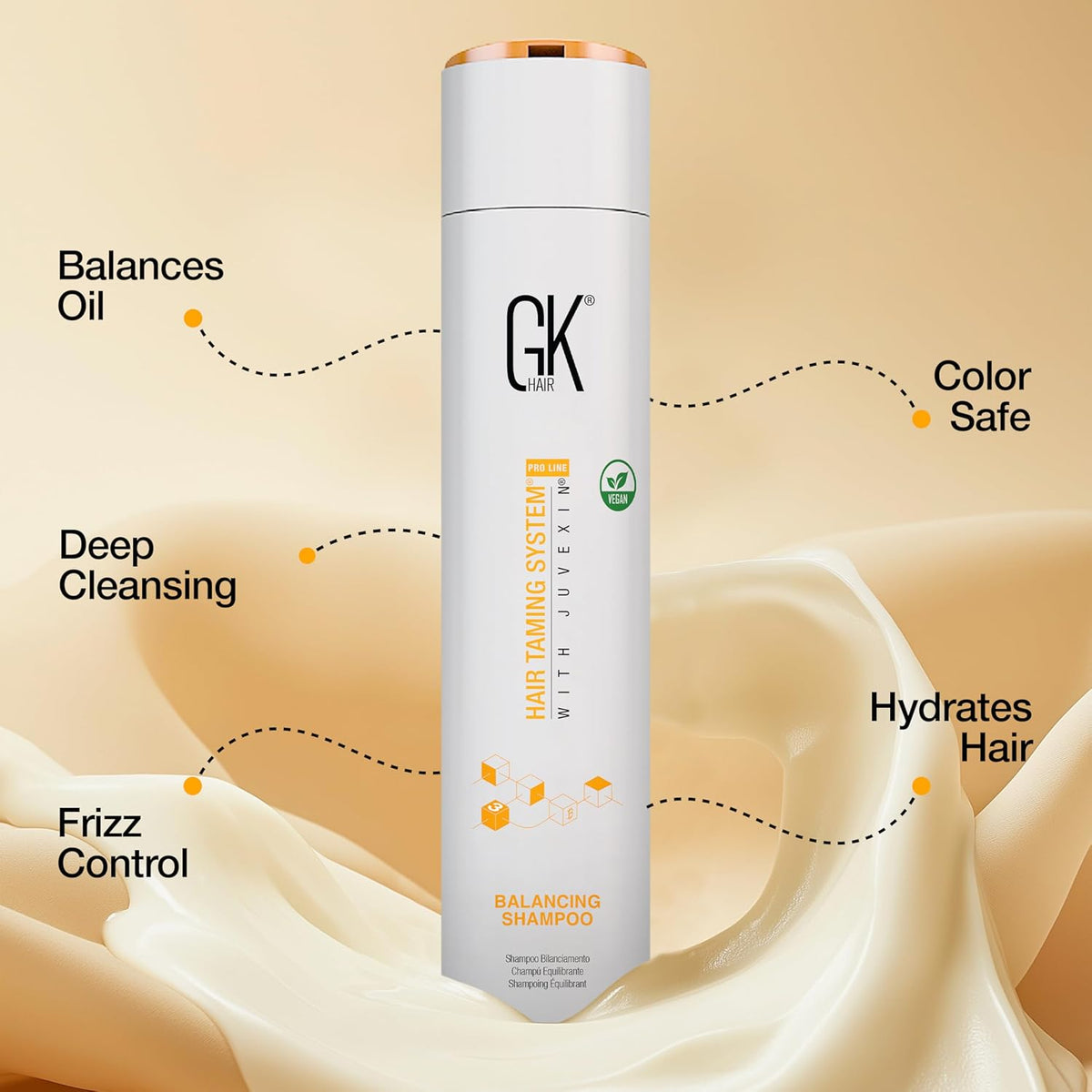GK HAIR Balancing Shampoo Cleanses and Removes Buildup with Keratin Treatment For Oily Control