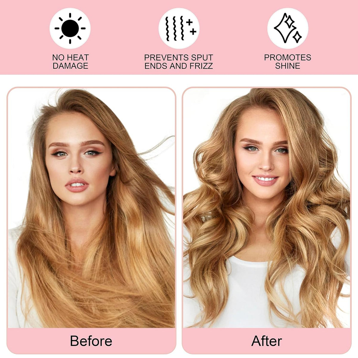 Heatless Curling Rod Headband, Upgraded 60" Extra Long Heatless Curls Headband Soft Hair Curlers to