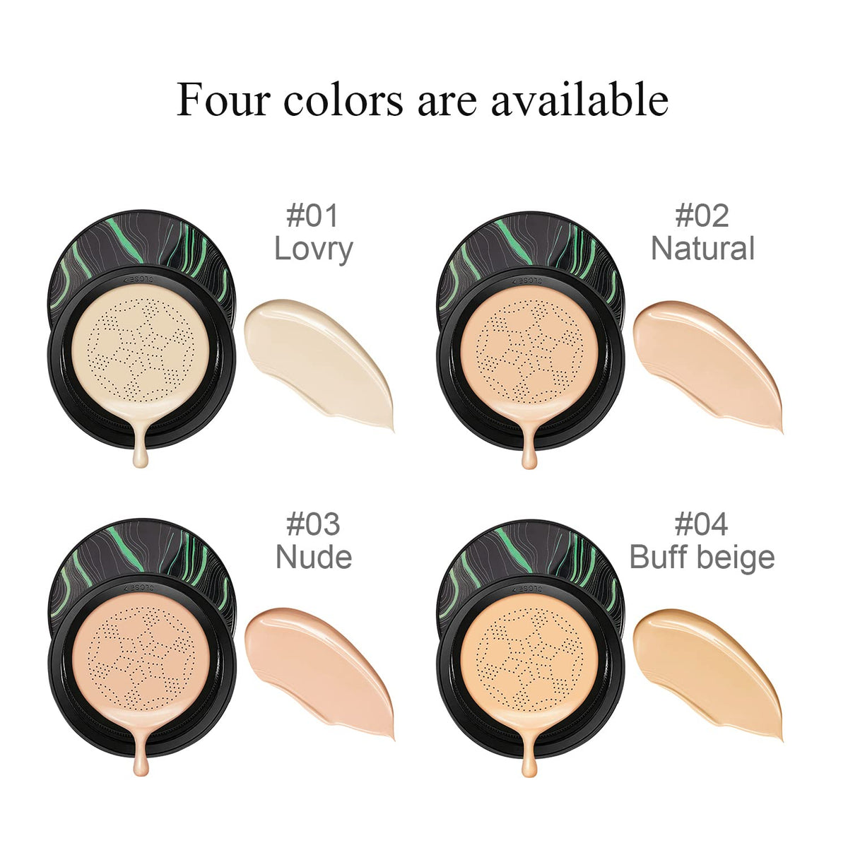 Mushroom Head Air Cushion CC Cream, BB Cream Face Makeup Foundation for Mature Skin Moisturizing