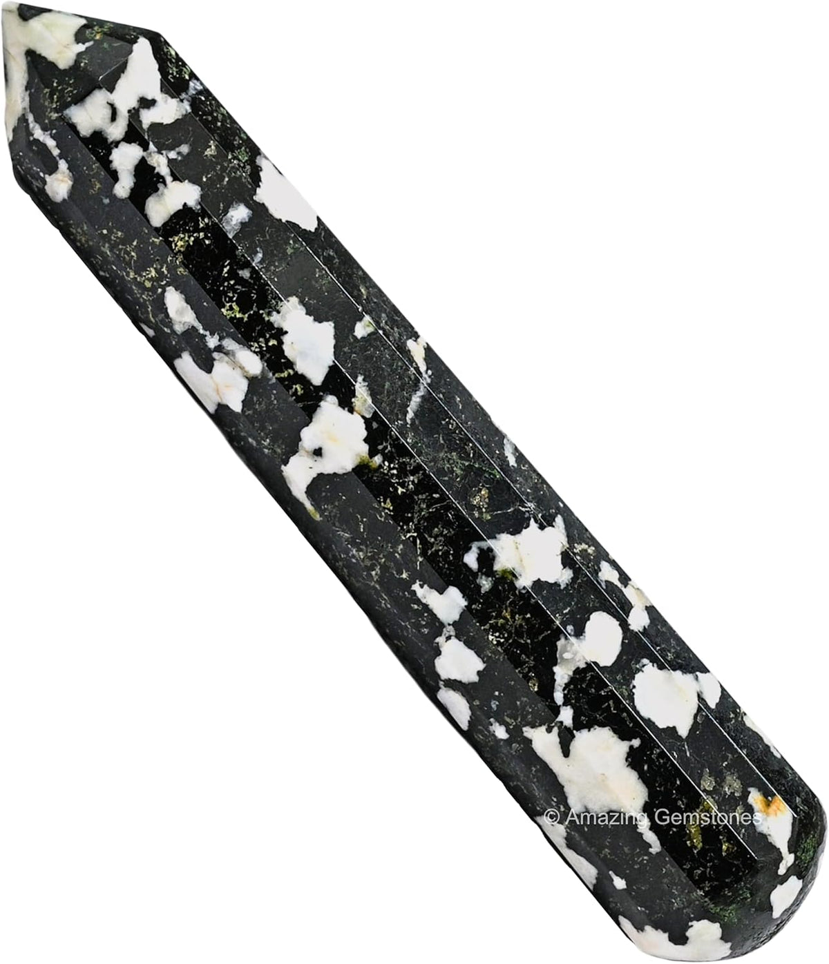 Amazing Gemstone Black and White Tourmaline Crystal Wand Massage Stick - Pelvic Wand Gua Sha for