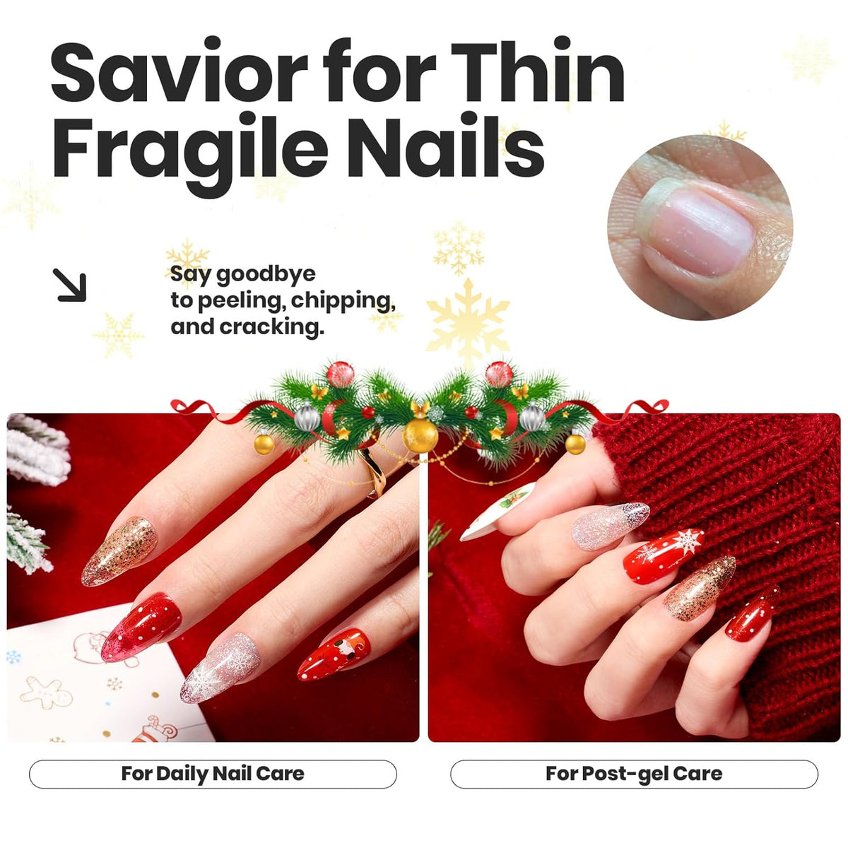 Beetles Red Nail Polish: 6Pcs Glitter Burgundy Red Sparkle Nail Polish Set, Quick Dry & Long