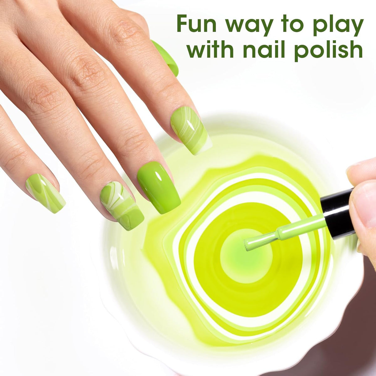 GELLEN Green Nail Polish Non Gel, Fast Air Drying Traditional Regular Green Nail Polish Spring