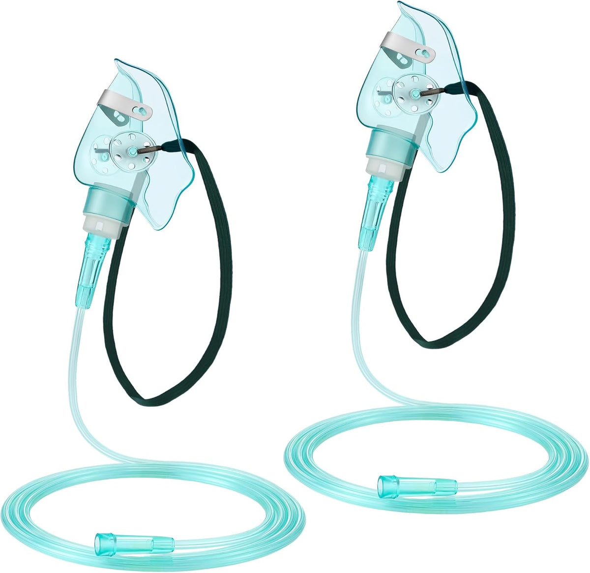 Geiserailie 2PCS Pediatric Elongated (M) Oxygen Mask with 6.6 Ft Tubing and Adjustable Elastic