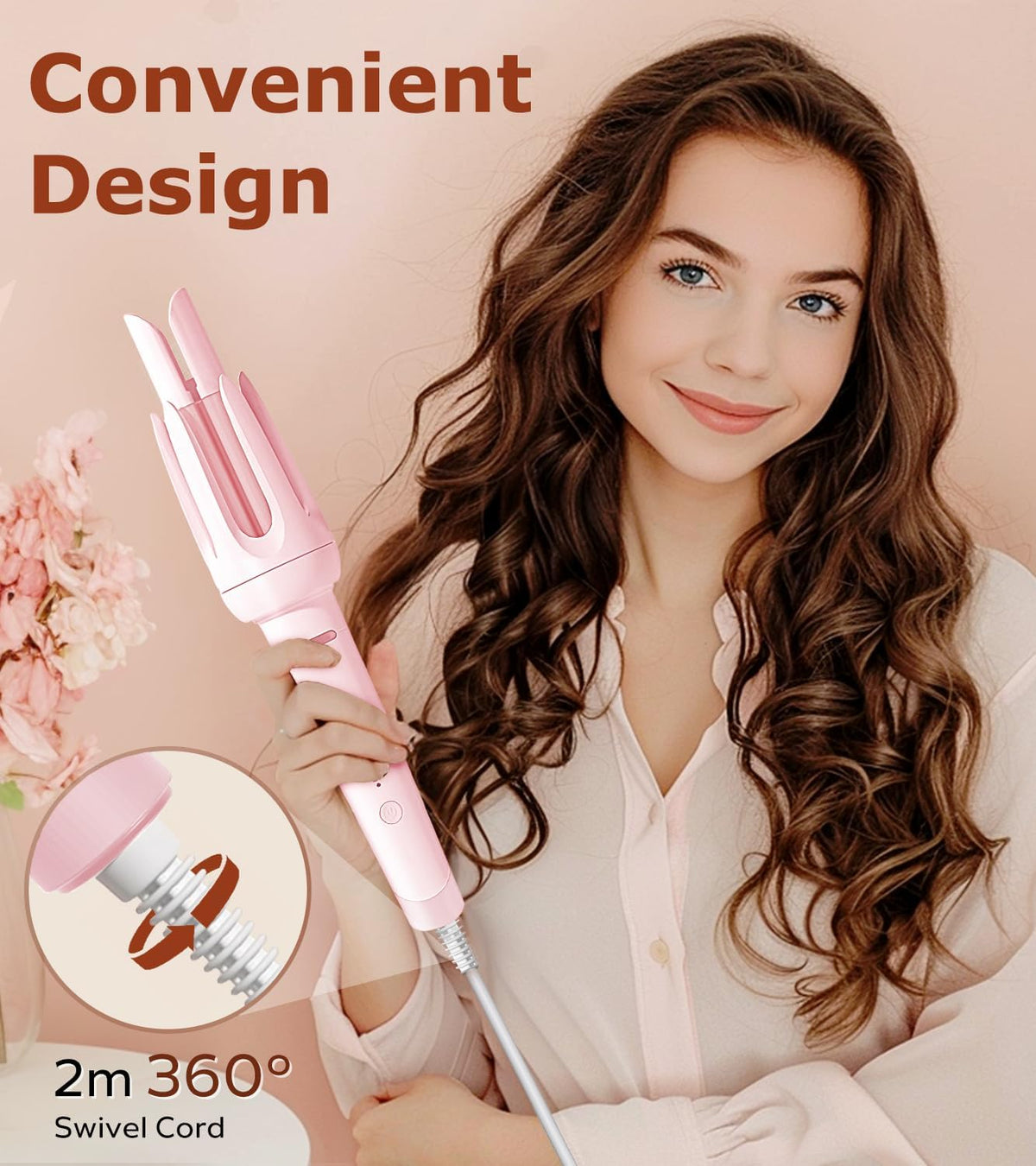 Auto Hair Curler, Automatic Curling Iron with 4 Temperature & 3 Timer, Automatic Shut-Off