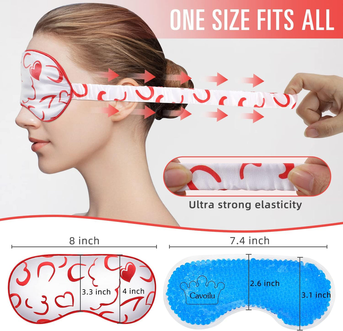 Sleep Mask w/Cooling Gel Eye Mask, Silk Eye Mask for Sleeping, Hot & Cold Eye Masks, Blindfold