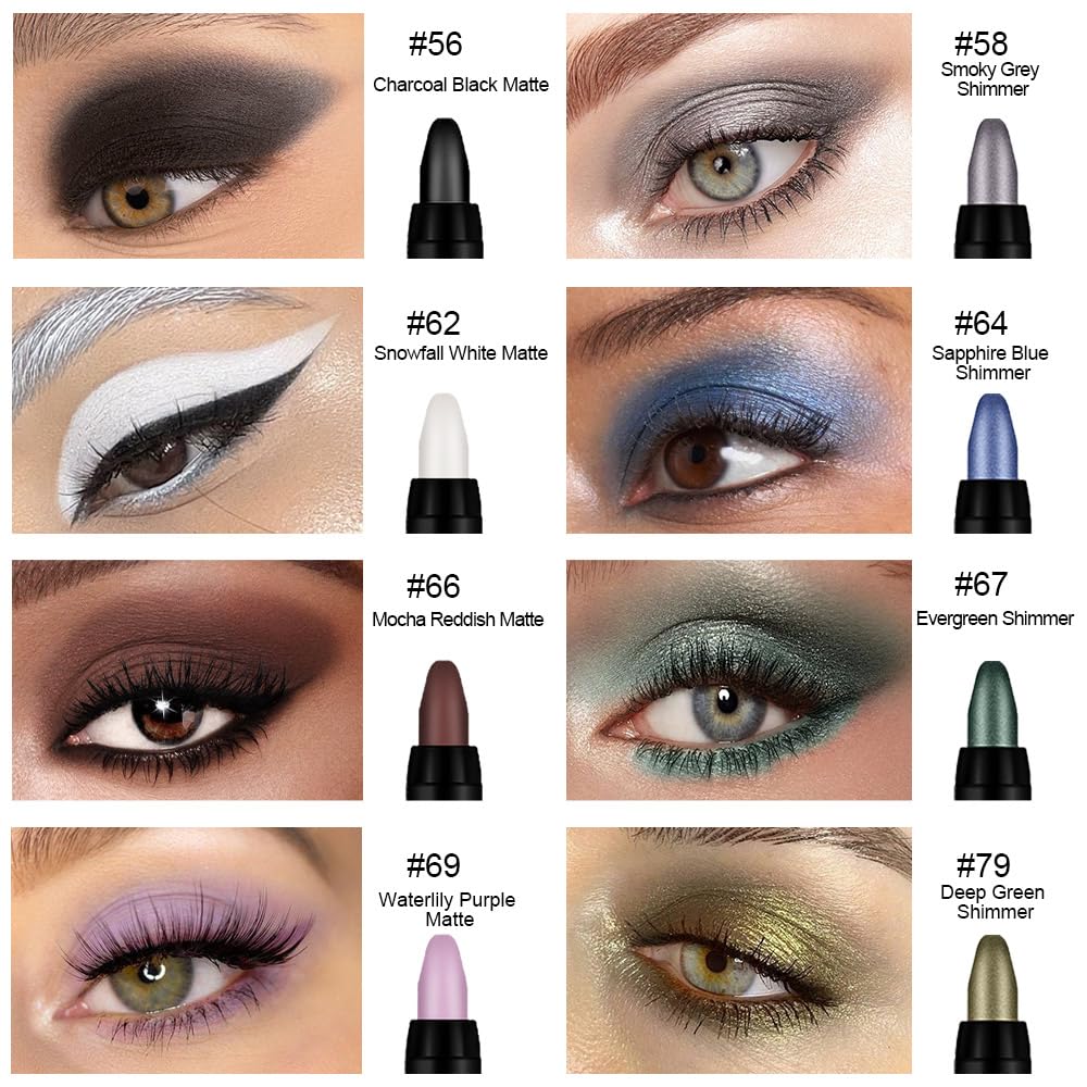 Kaely 8Pcs Cream Eye Shadow Sticks Set, Matte Shimmer Eyeliner Pencil Eyeshadow Palette Makeup, Eye