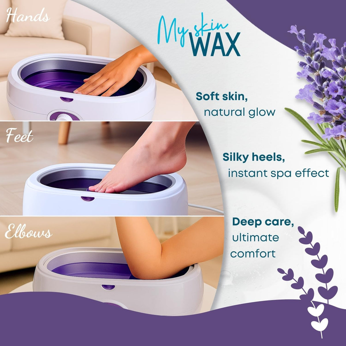 Paraffin Wax Refills Maxi Pack for Hands and Feet Bath – 6 Large 14oz Blocks (5.25 lb), Lavender