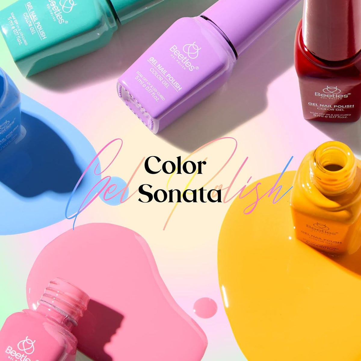 Beetles Gel Nail Polish Set – 36 Color Fall Yellow Brown Pink Red Gel Polish Kit with Base Coat