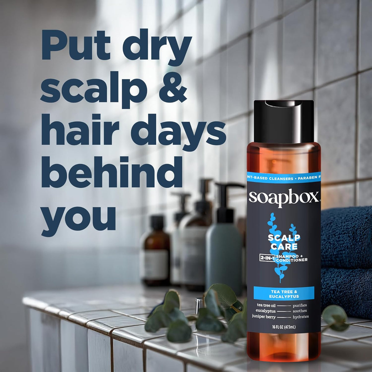 Soapbox Men's Scalp Care 2 in 1 Shampoo and Conditioner For Men, Natural Mens Shampoo and