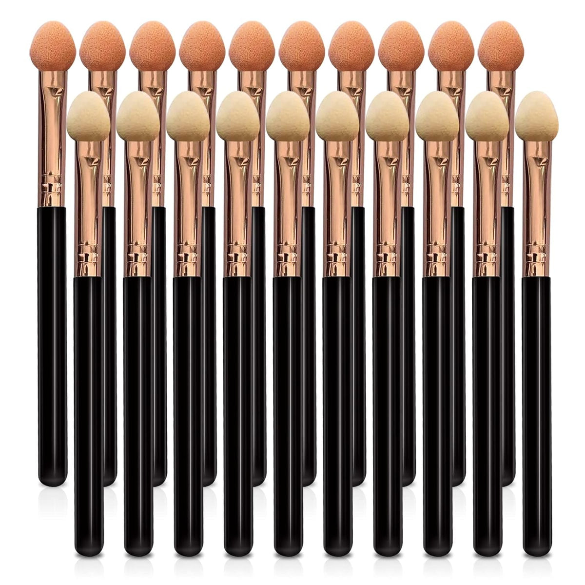 Eyeshadow Applicators Double Sided Sponge Tip Foam Reusable，20Pcs Professional Organic Long Handle