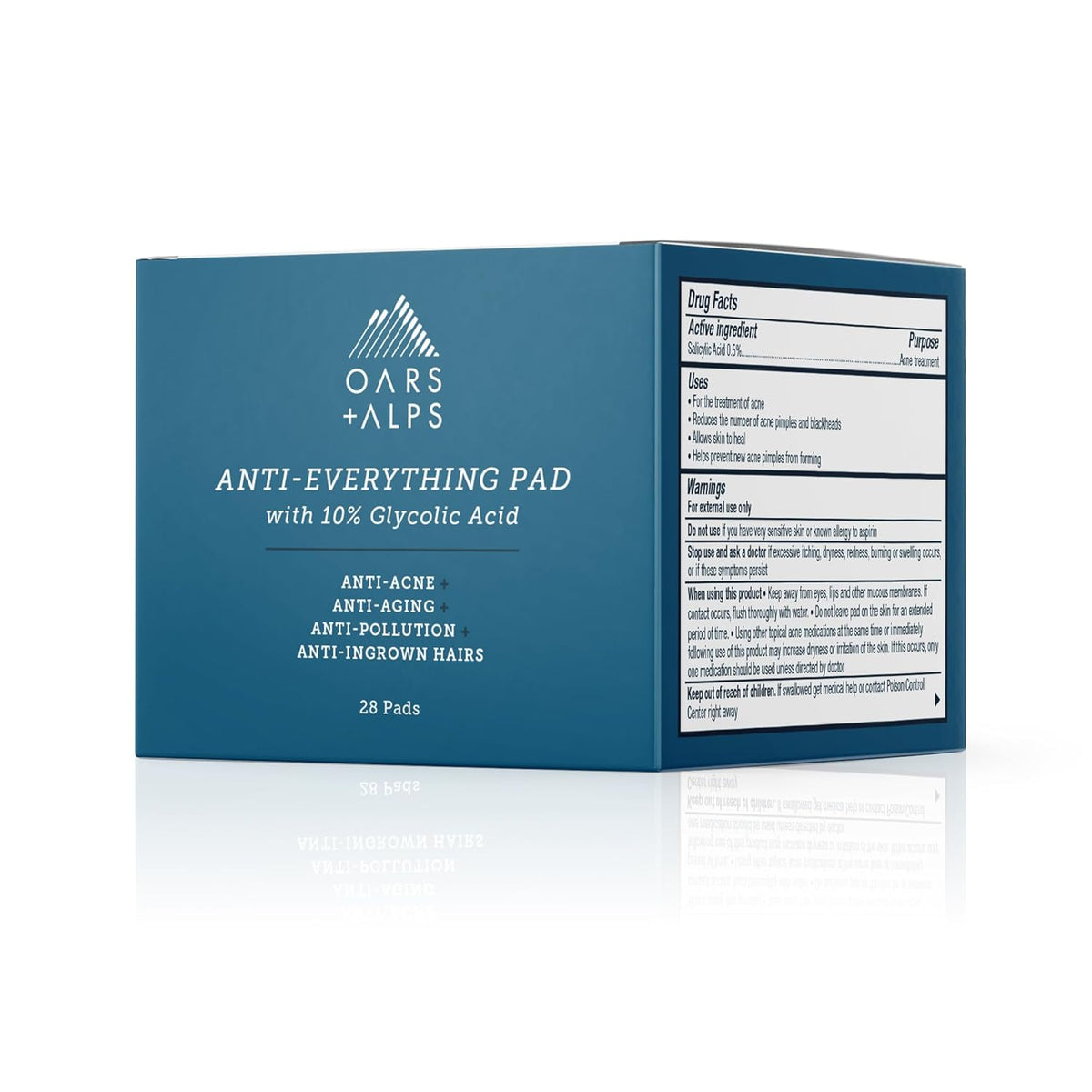Oars + Alps Anti Everything Pads & Blackhead Remover, Facial Cleanser & Exfoliator with 10%