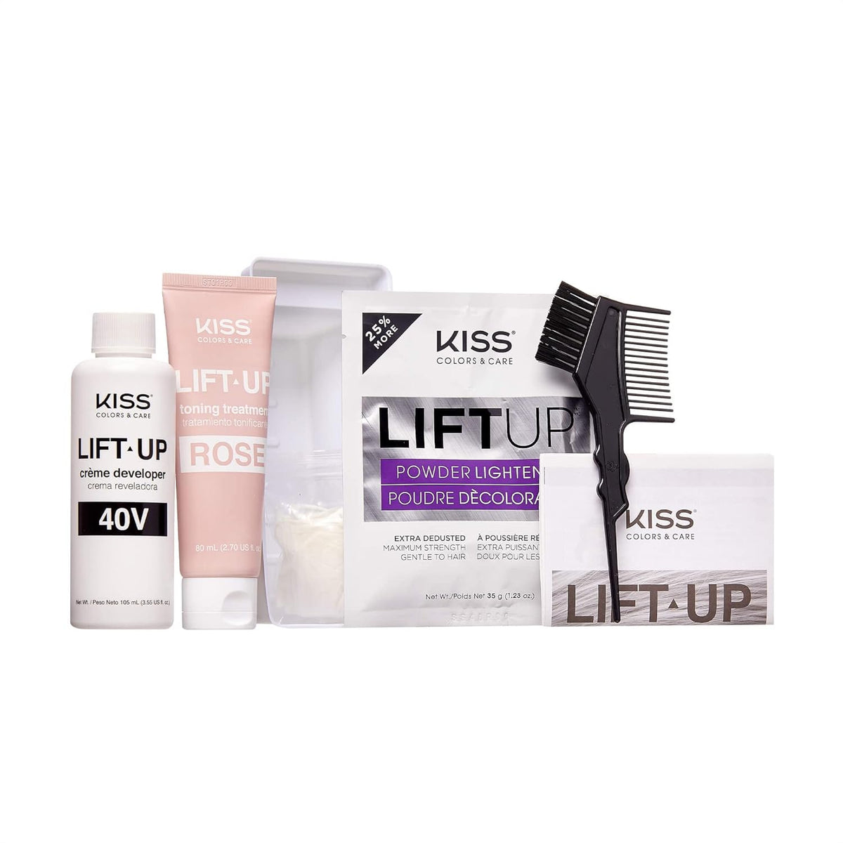 KISS Lift Up Complete Hair Bleach Kit with Revitalizing Plex Serum, Strengthen and Protect Hair
