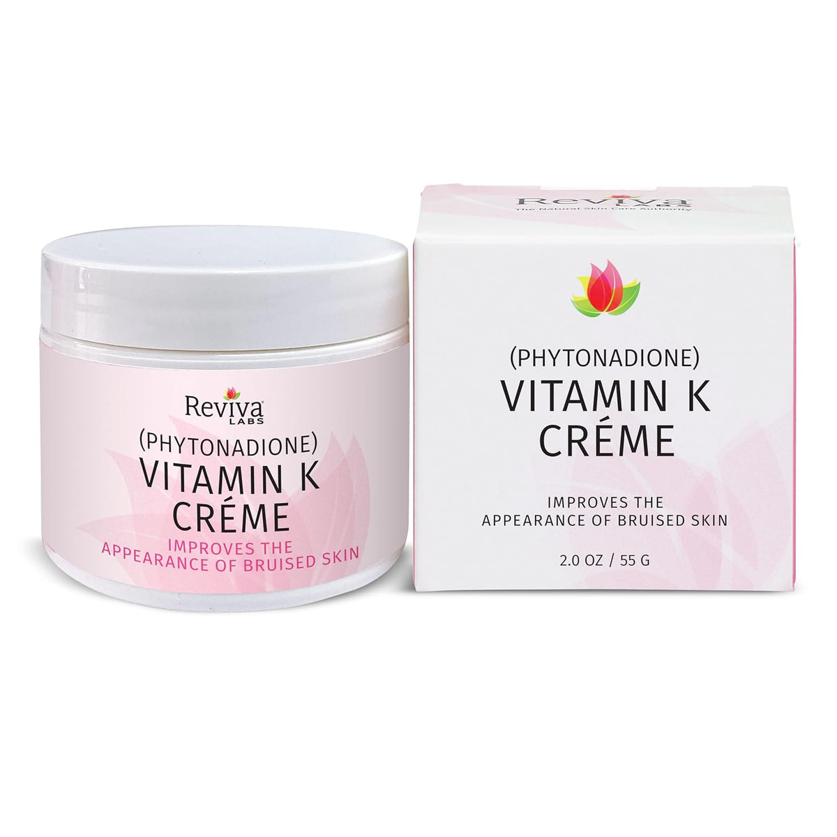 Reviva Labs Vitamin K Crème for Bruising, Under-Eye Dark Circles, and Wrinkles with Soybean Oil and