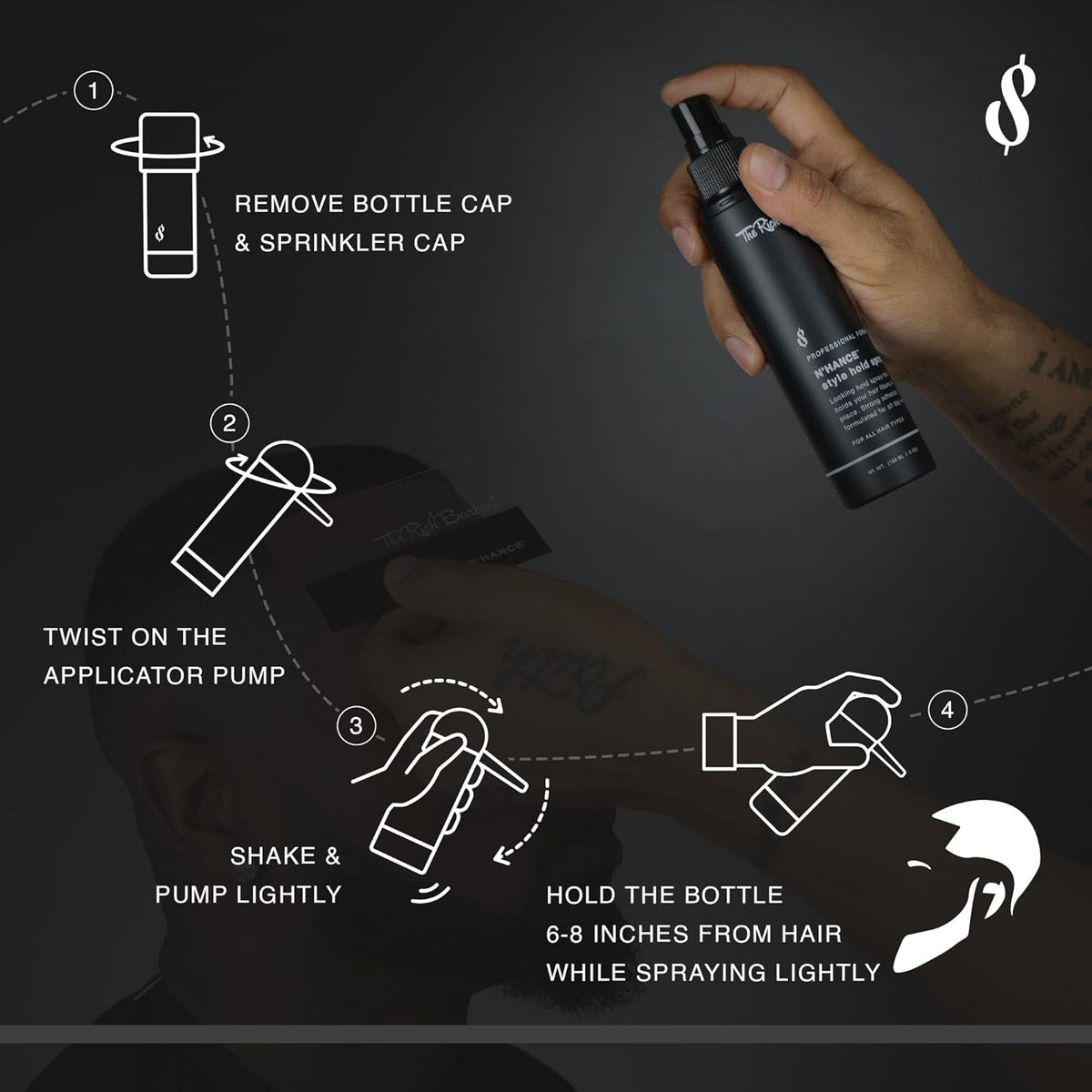 The Rich Barber N'Hance Pro Barber Kit II - 4-in-1 Hair & Beard Styling Set with Keratin-Infused