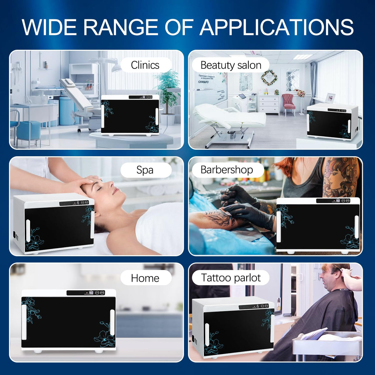 Nail Tool Cleaning Machine 12L High Capacity Cleaning Cabinet Salon Tools Cleaning Box with Touch