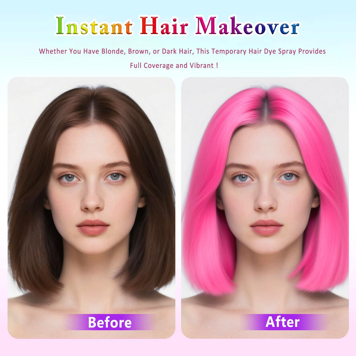 Pink Hair Spary, Temporary Hair Dye Spray For Kids Women Men, Washable One-Time Use Hair Color Wax