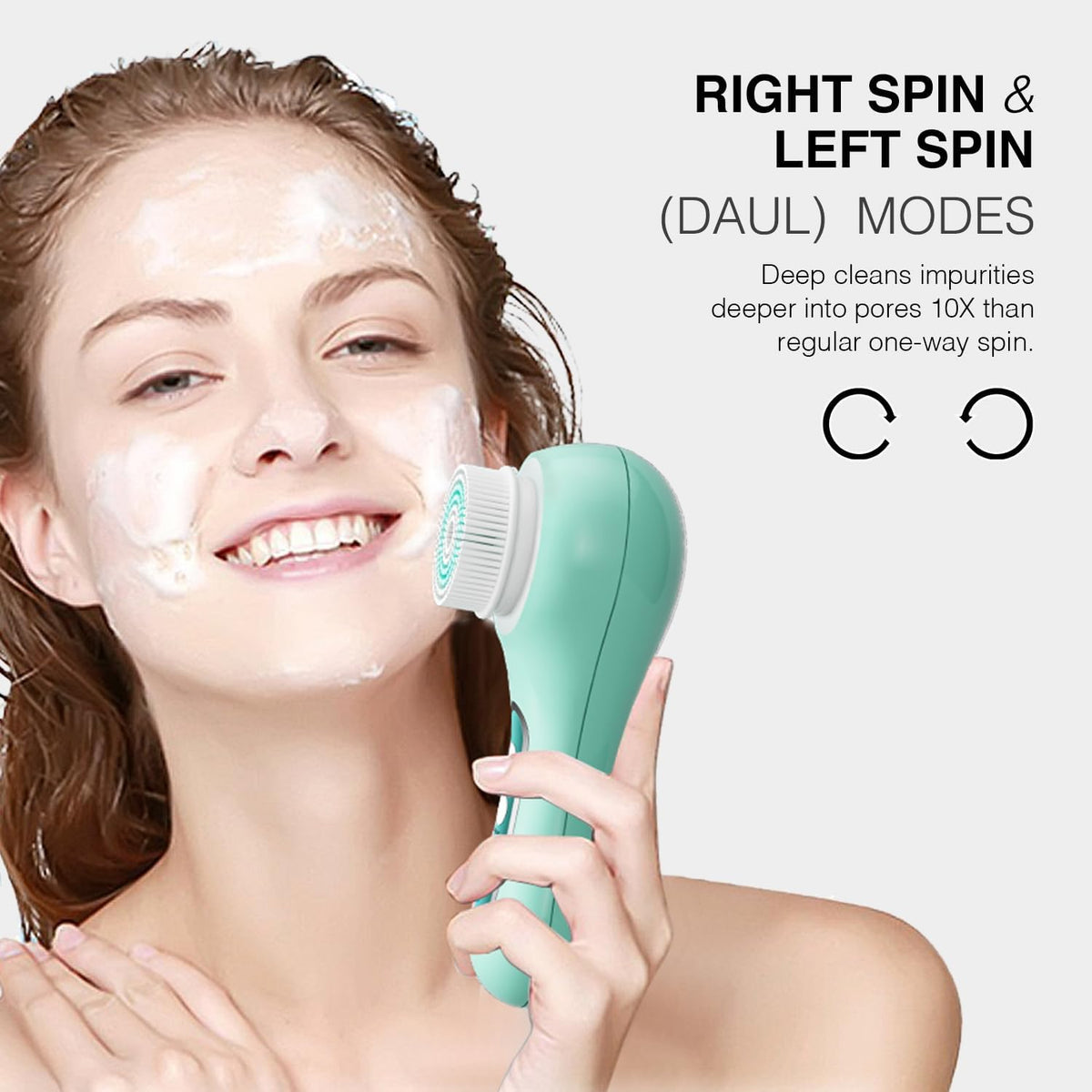 Face Scrubber Exfoliator,Facial Cleansing Brush Rechargeable IPX7 Waterproof with 5 Brush