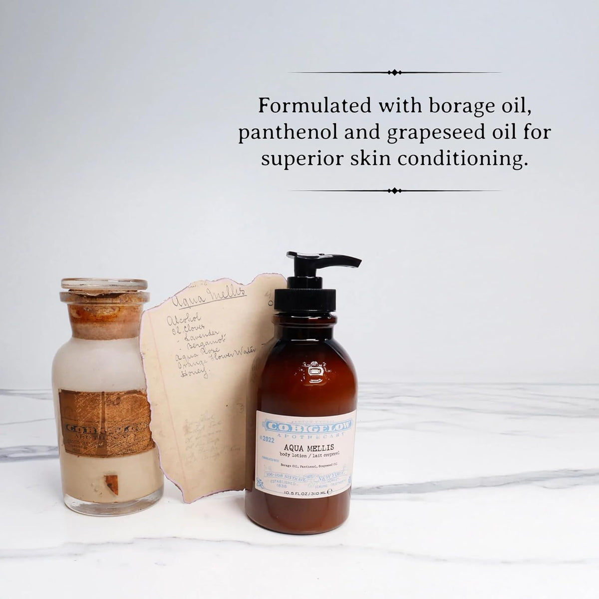 C.O. Bigelow Aqua Mellis Body Lotion, Iconic Collection Moisturizing Body Lotion with Shea Butter