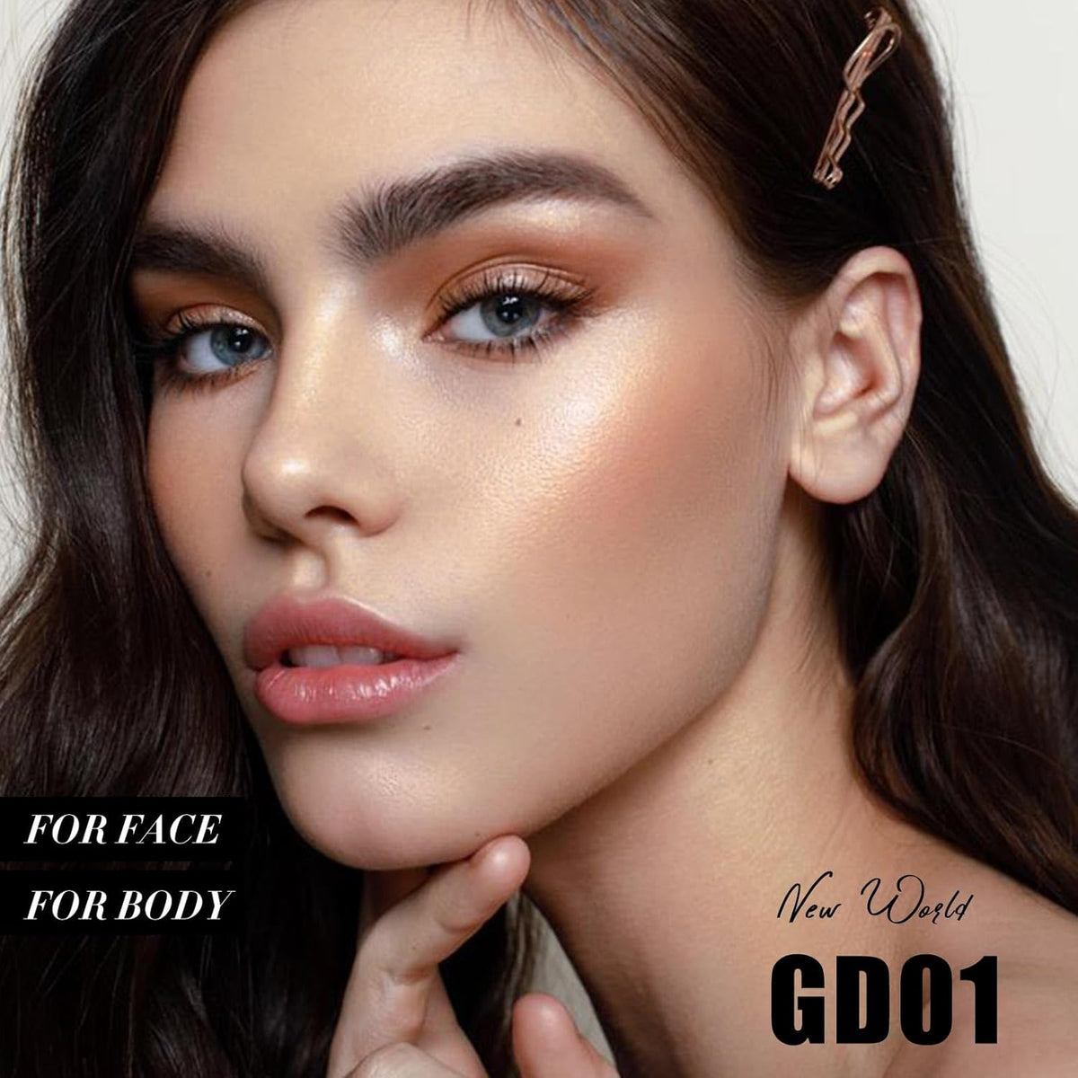 FOCALLURE Shimmer Face Highlighter Makeup Powder, Gel to Powder Glow Finish, Leaving a Lightweight