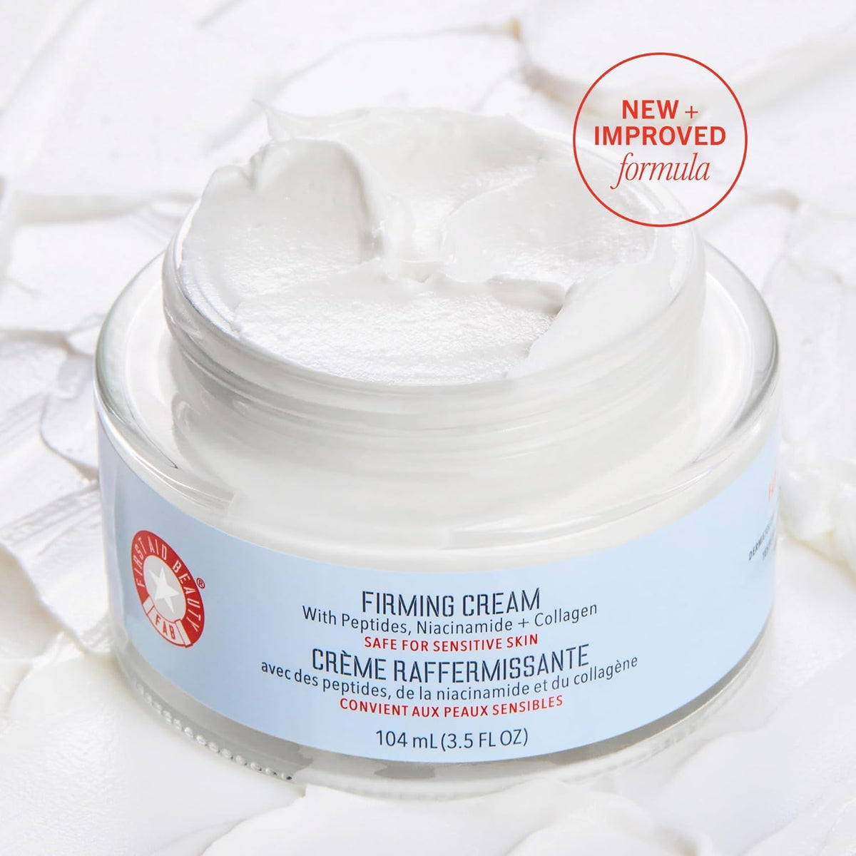 First Aid Beauty Firming Collagen Cream with Collagen, Peptides and Niacinamide – Day + Night