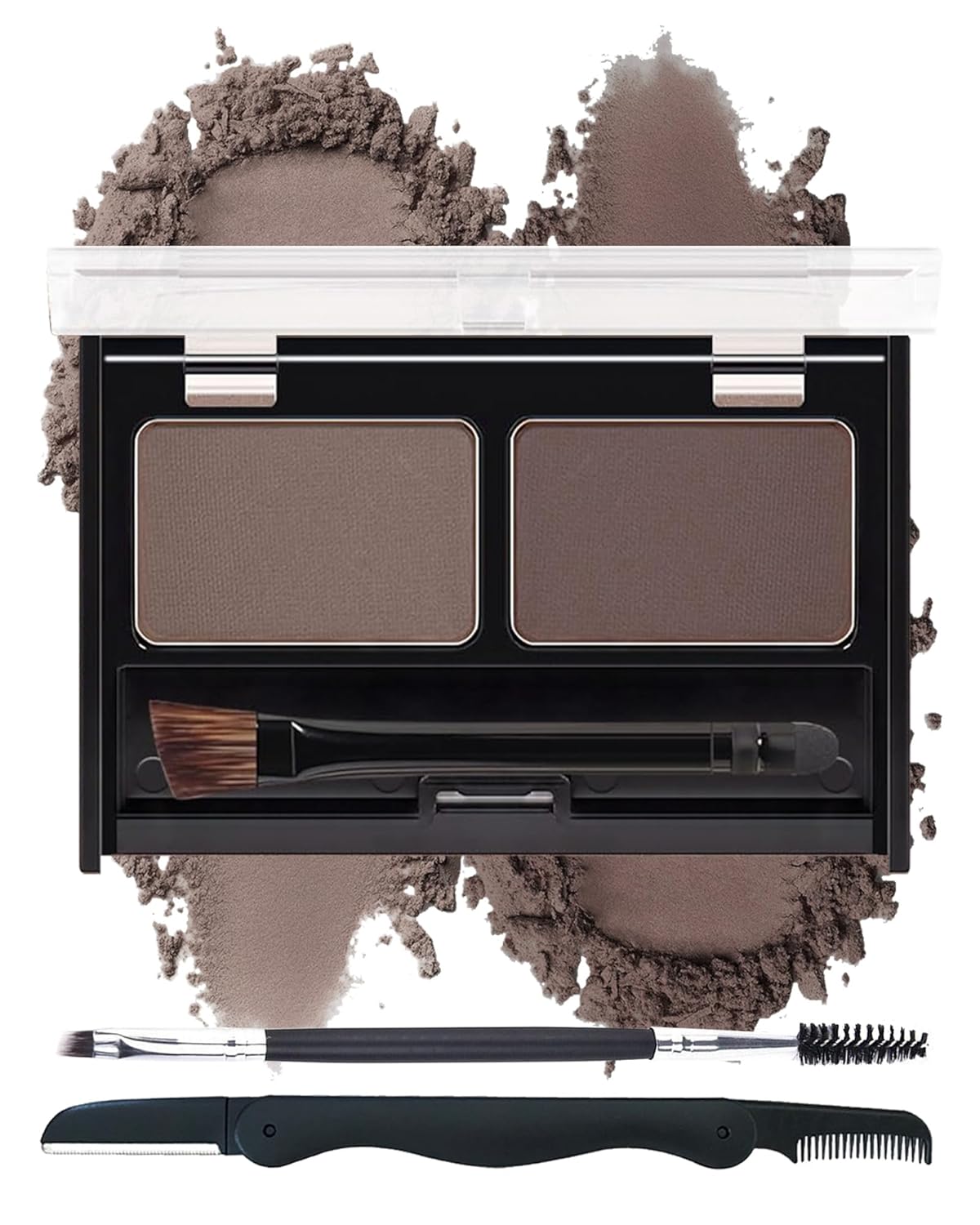 Eyebrow Powder Kit-Waterproof Two Colors Brow Powder Tinted Palette Long Lasting Up to 16H
