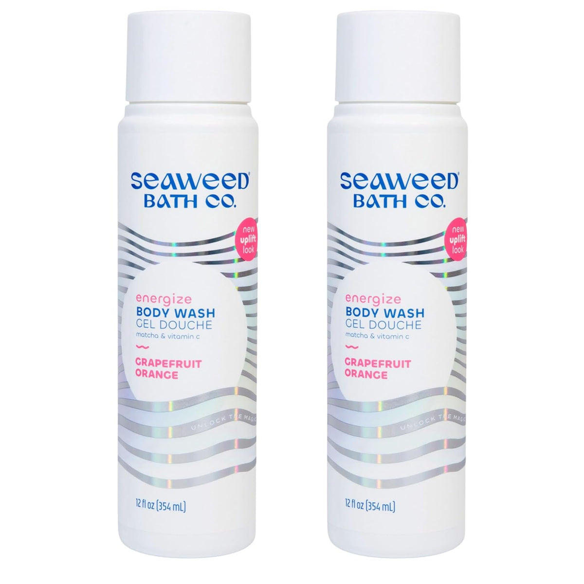 Seaweed Bath Co. Energize Body Wash - Grapefruit Orange | Foaming Shower Gel Cleanser with Natural
