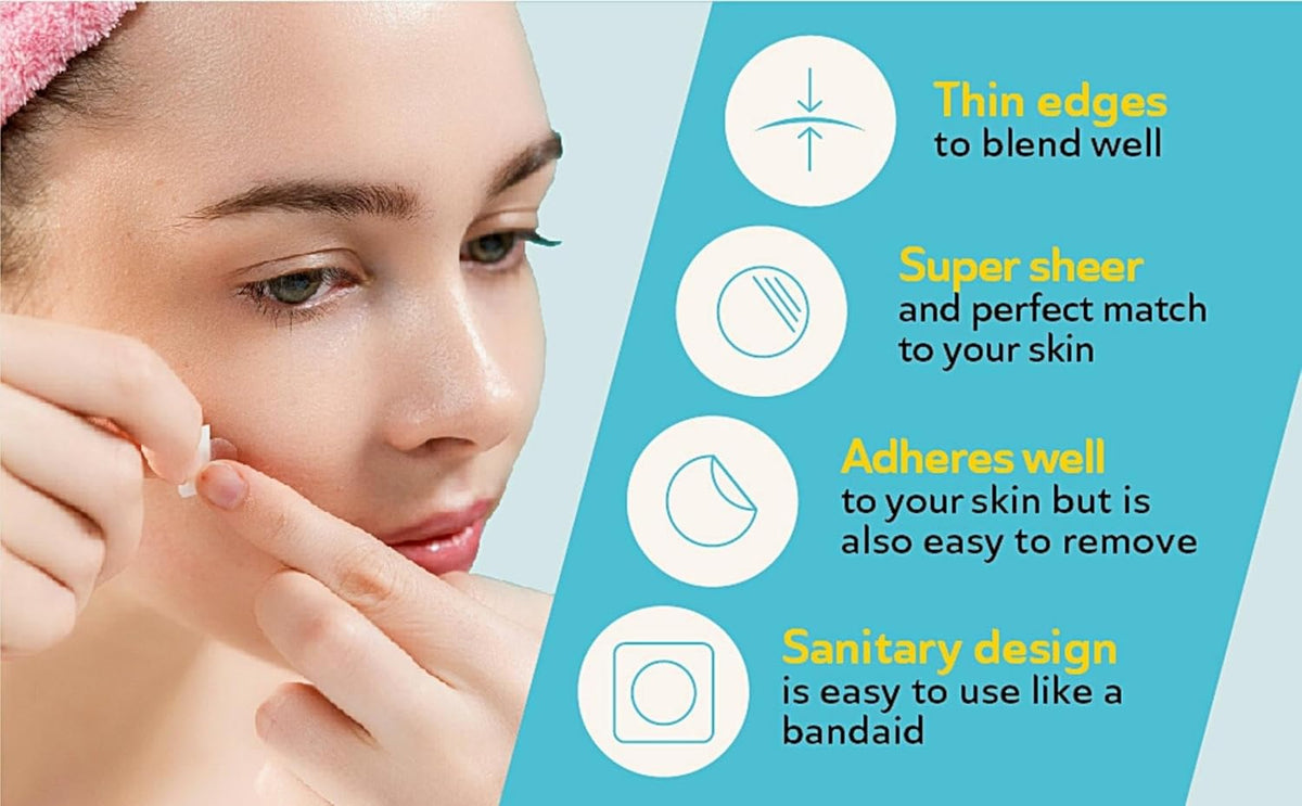 Invisible Pimple Patches for Cystic Acne - Medical Grade Hydrocolloid Acne Patches & Zit Stickers
