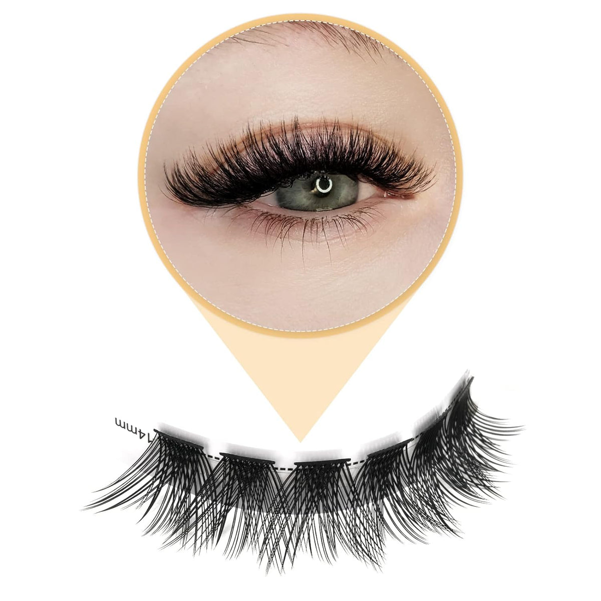 QUEWEL Cluster Lashes 72 Pcs Wide Stem Individual Lashes C/D Curl 8-16mm Length DIY Eyelash