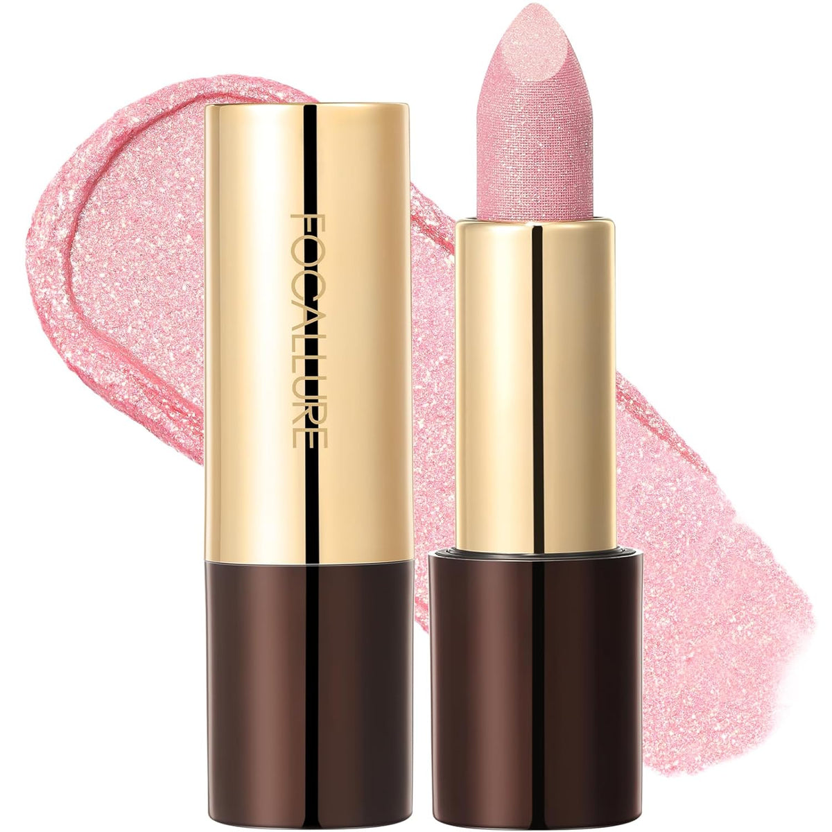 FOCALLURE Glisten Opal Shine Lipstick, High Impact Lip Color, Moisturizing Tinted Lip Balm