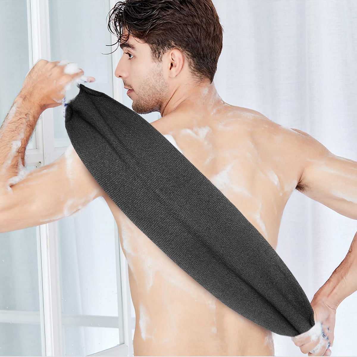 Evridwear Exfoliating Back Scrubber with Handles Two Sides for Body Shower Deep Cleans Skin