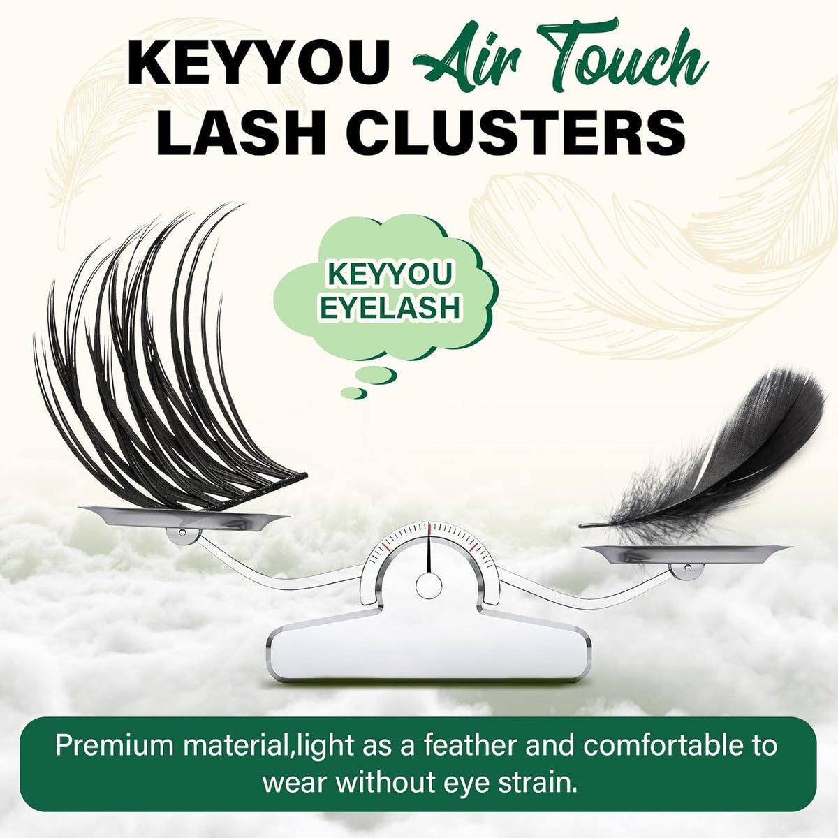 Lash Clusters 144pcs eyelash clusters D Curl 8-18MIX Individual Lashes KEYYOU Air Touch Cluster