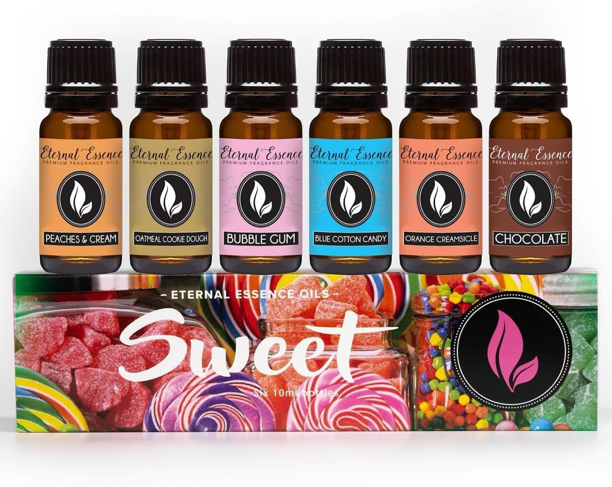Eternal Essence Oils Sweet Set of 6 Premium Fragrance Oils - Includes Bubble Gum, Orange