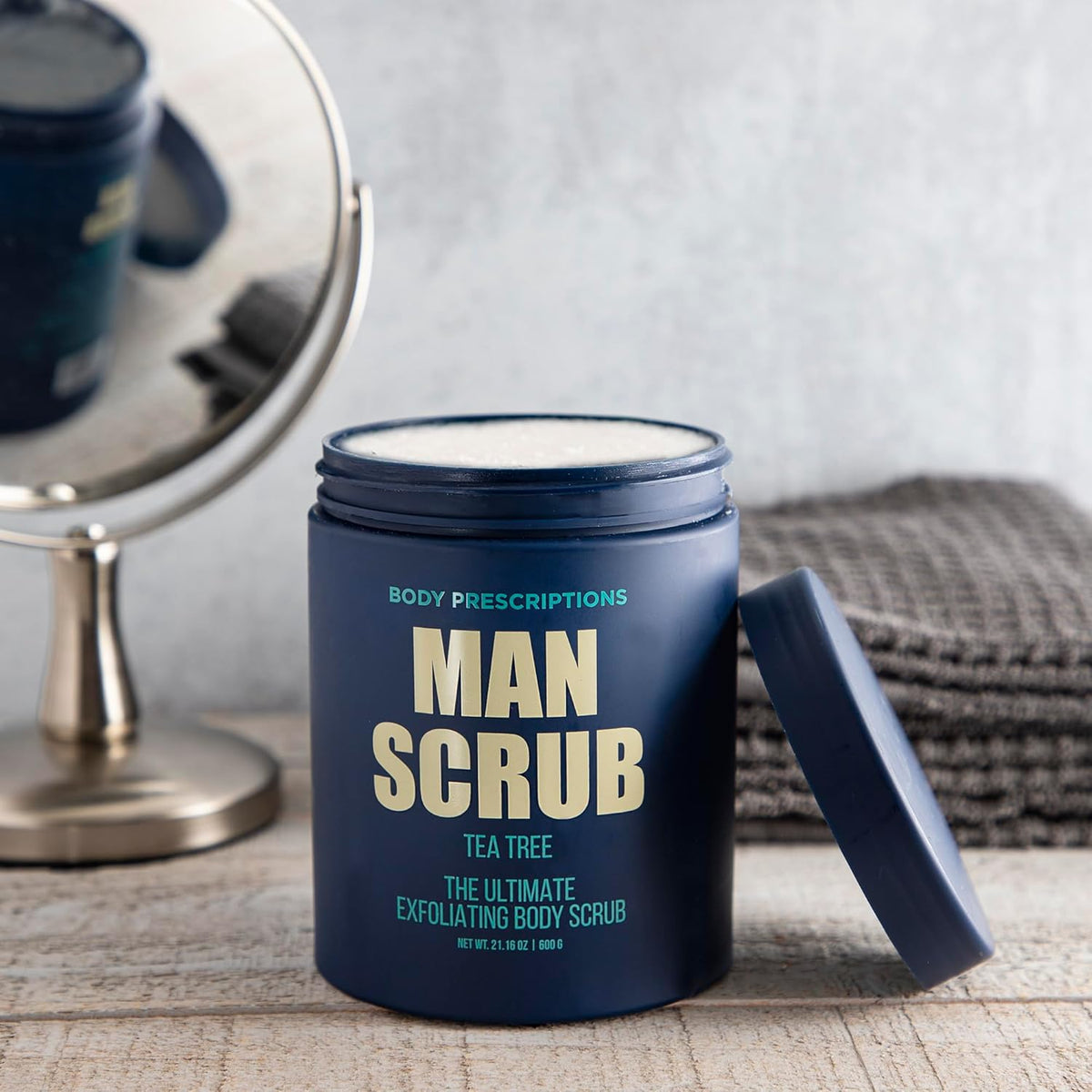 Body Prescriptions Men’s Exfoliating Body Scrub – Ultimate Skin Cleansing Wash in Jar with
