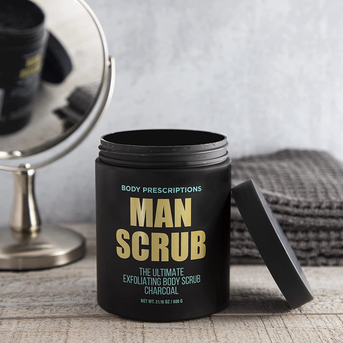 Body Prescriptions Men’s Exfoliating Body Scrub – Ultimate Skin Cleansing Wash in Jar with