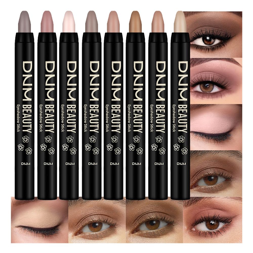 Kaely 8Pcs Cream Eye Shadow Sticks Set, Matte Eyeliner Pencil Eyeshadow Palette Makeup, Eye