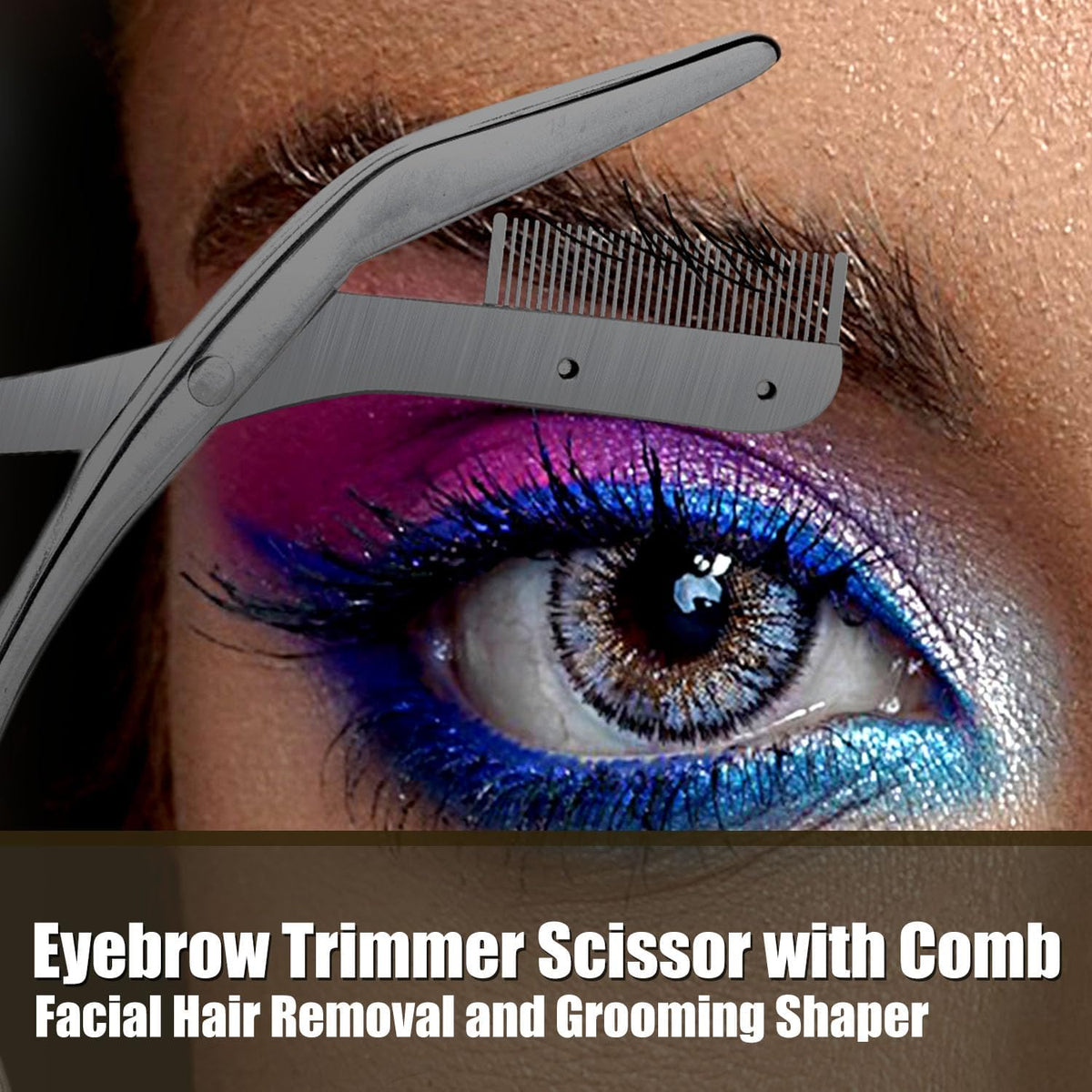 Eyebrow Scissors with Comb, Facial Grooming Scissors Kit, Professional Precision Eyebrow