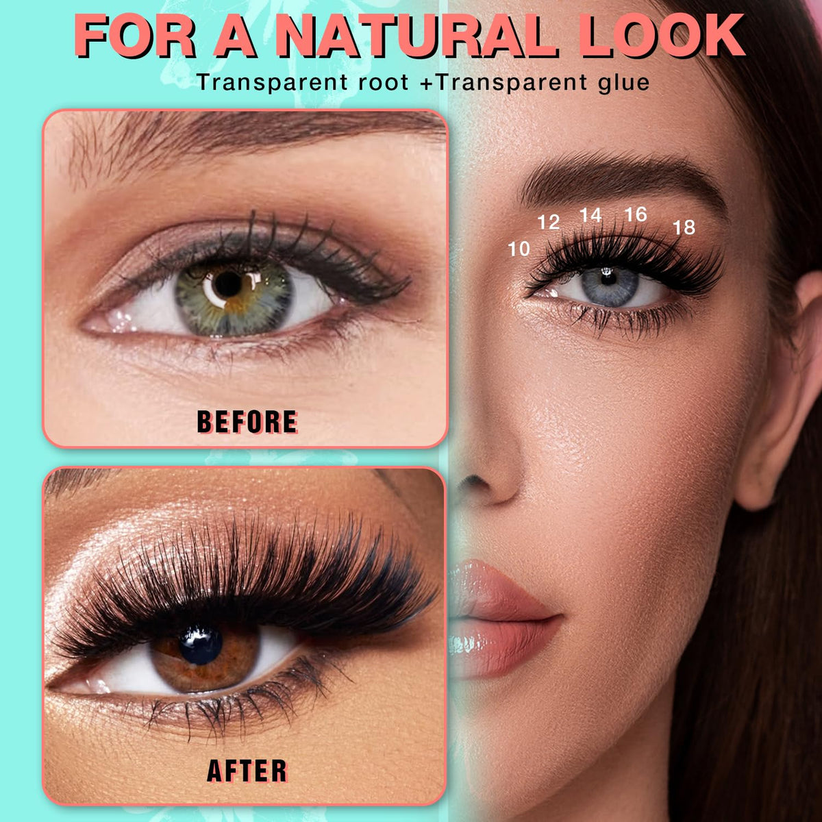 No Glue Needed Lashes, Self Adhesive Eyelashes, DIY Lash Cluster Eyelash Extensions Kit