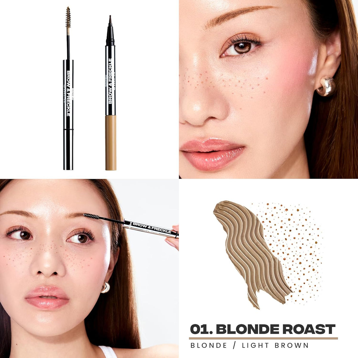 Sacheu Brow & Freckle STAY-N Tinted Eyebrow Gel & Faux Freckle Pen — 2-in-1 Longwear Water