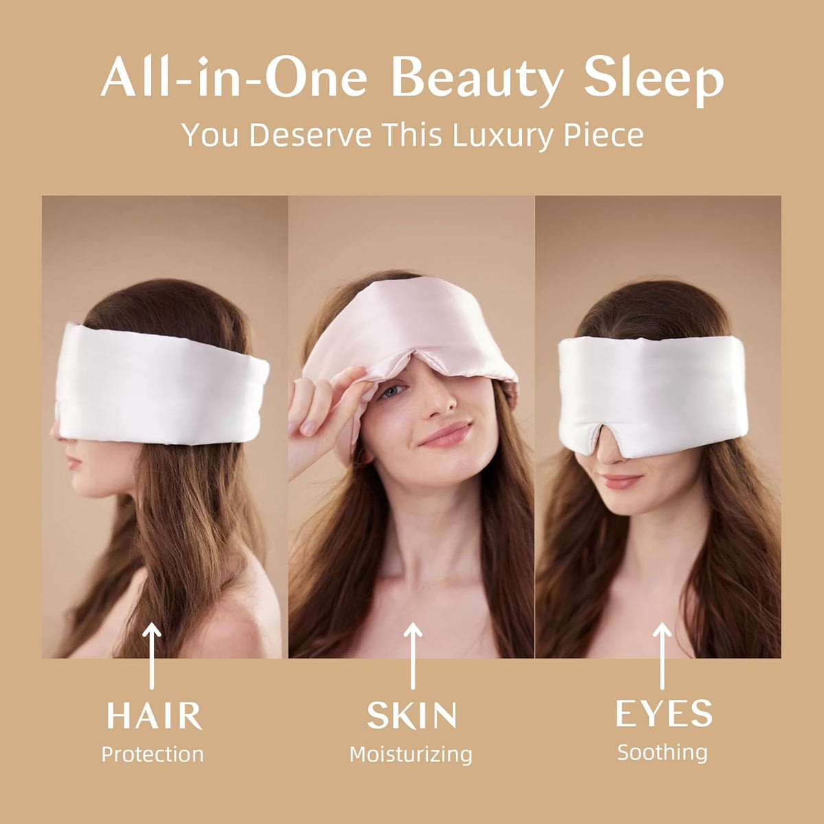 Silk Sleep Mask for Women and Men, Side Sleeper, 22 Momme Pure Mulberry Silk Total Blackout 100%