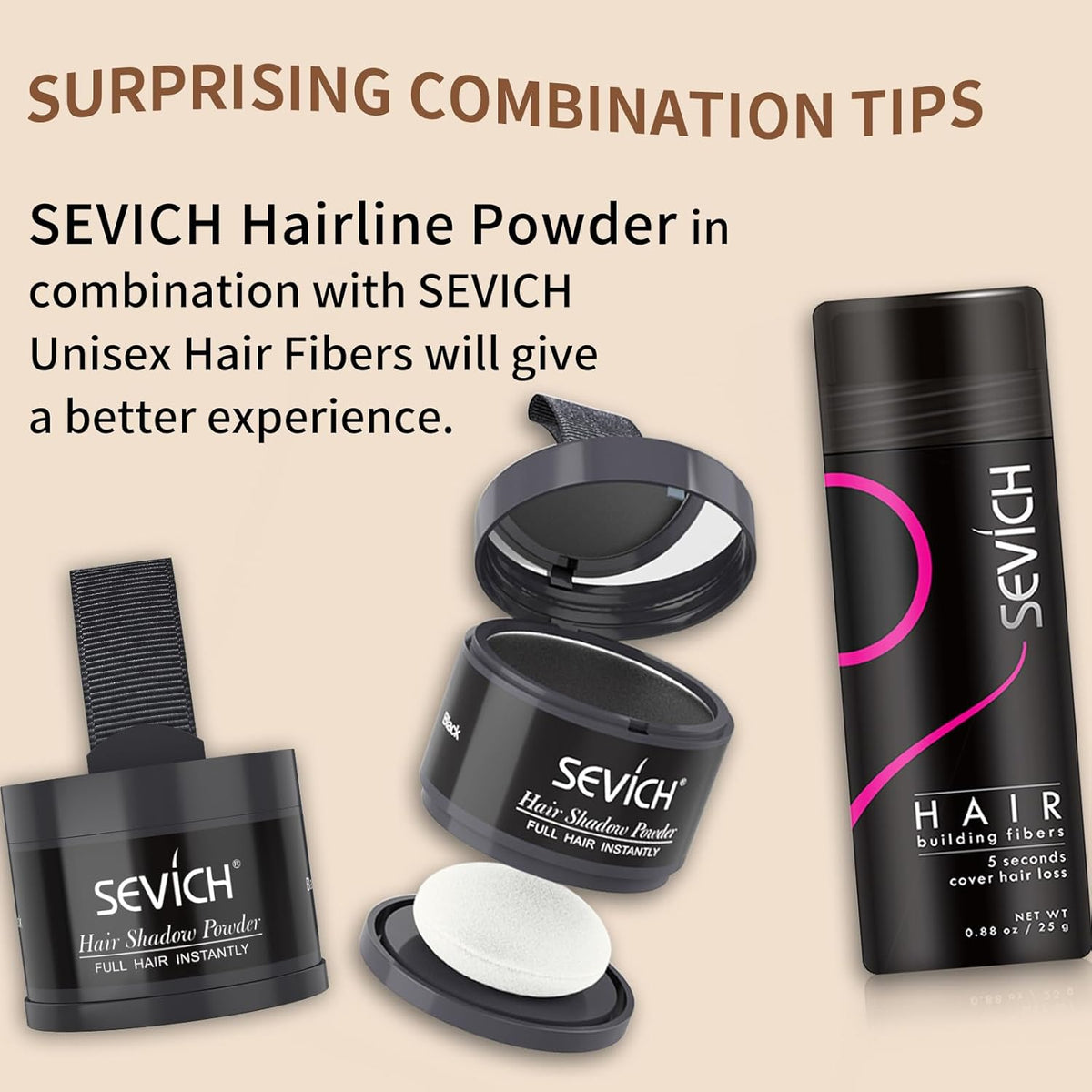 Sevich Hairline Powder: Instantly Conceals Hair Loss and Gray Roots, Grey Windproof & Sweatproof