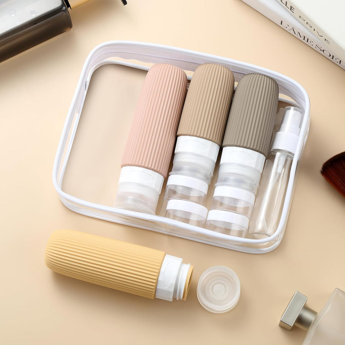 16 Pack Travel Bottles Set, TSA Approved Leak Proof Silicone Squeezable Containers for Toiletries