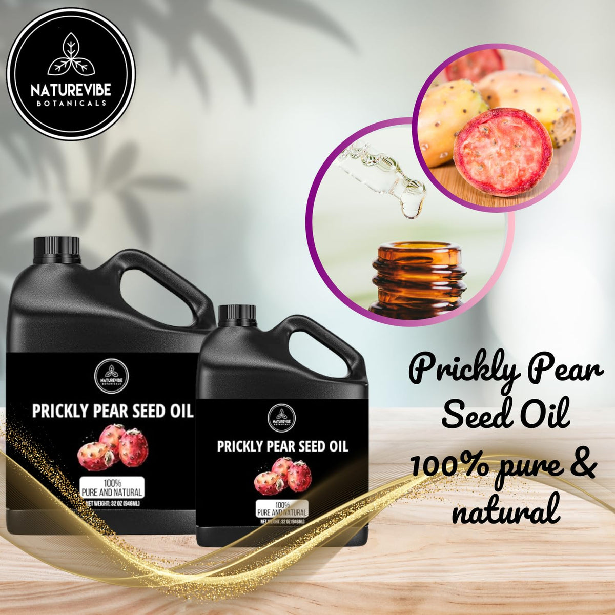 Naturevibe Botanicals Prickly Pear Oil 32 Ounces | 100% Pure and Natural | Great for Skin Care and